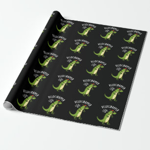 Veloci-rapper Funny Dinosaur Puns Dark BG Wrapping Paper