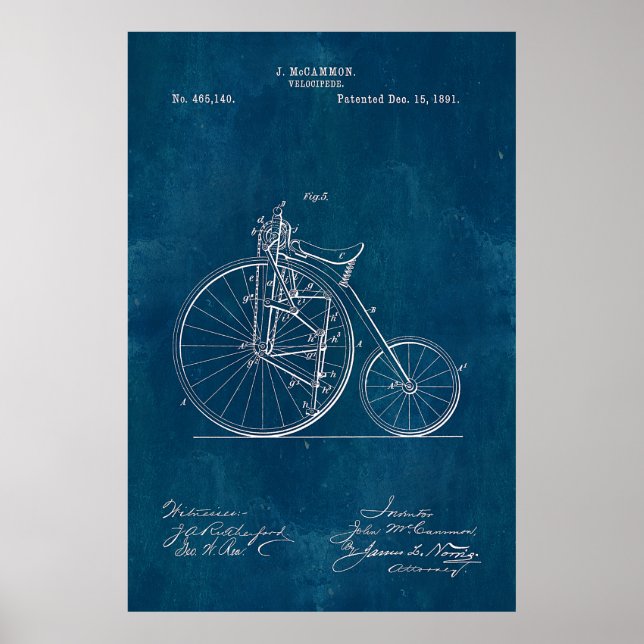 Velocipede Blueprint Poster (Front)