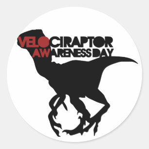 Velociraptor Awareness Day Classic Round Sticker