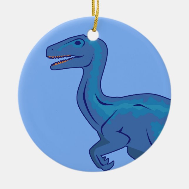 Velociraptor Ceramic Tree Decoration (Front)