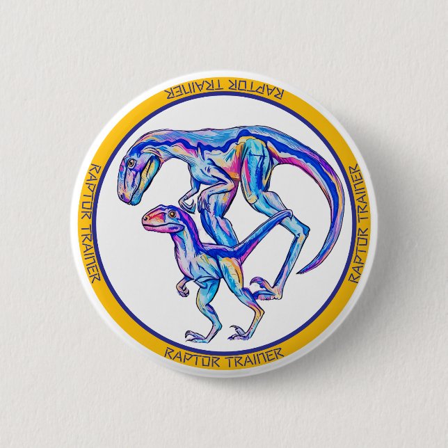 Velociraptor Cool Dinosaur  6 Cm Round Badge (Front)