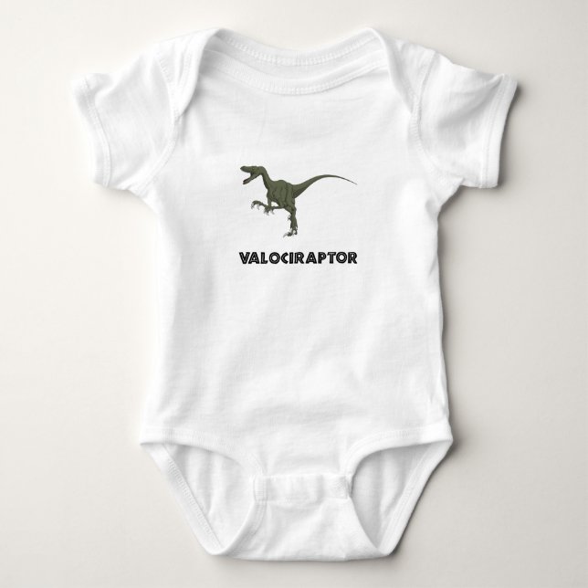 Velociraptor Dinosaur Baby Bodysuit (Front)
