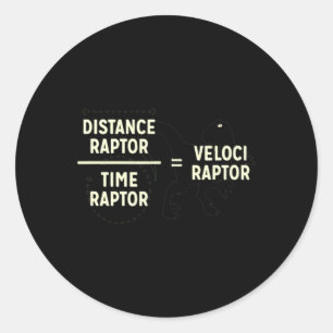 Velociraptor Distanceraptor Timeraptor Dinosaur Ma Classic Round Sticker