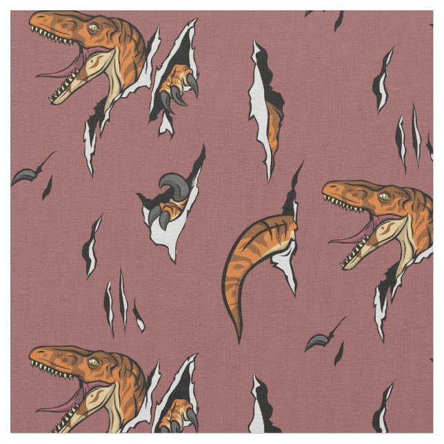 Velociraptor Escape Fabric (Close Up)