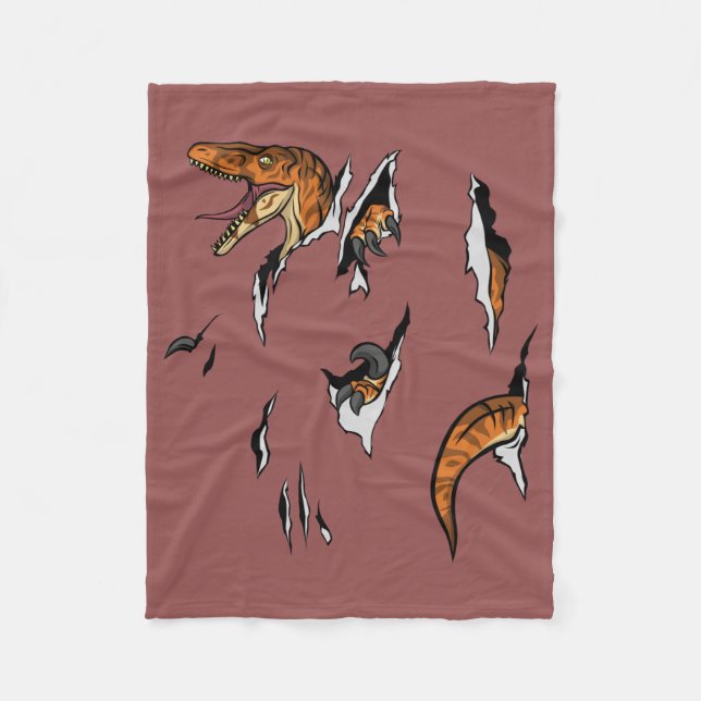 Velociraptor Escape Fleece Blanket (Front)