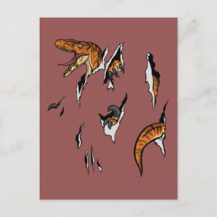Velociraptor Escape Postcard