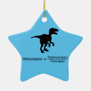 velociraptor funny science ceramic tree decoration