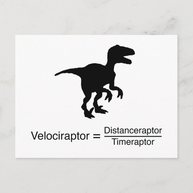 velociraptor funny science postcard (Front)