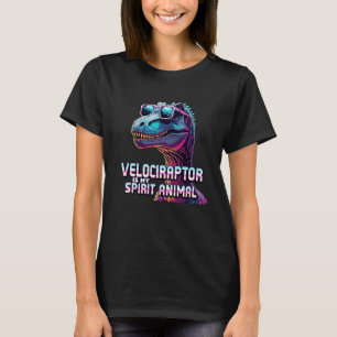 Velociraptor Is My Spirit Animal Vaporwave Raptor T-Shirt
