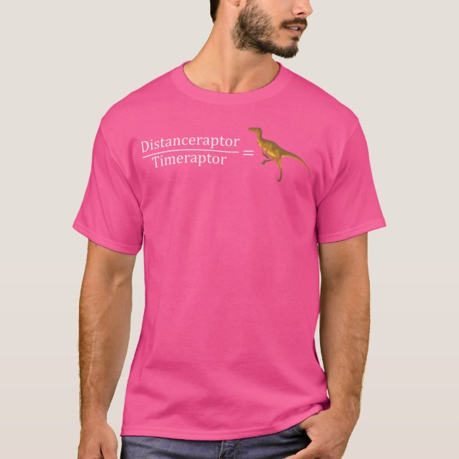 Velociraptor Math Funny Dinosaur Velocity Formula T-Shirt (Front)