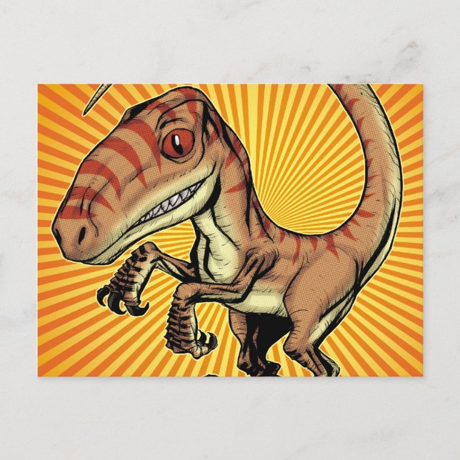Velociraptor Raptor Dinosaur by Marco D Carillo Postcard (Front)