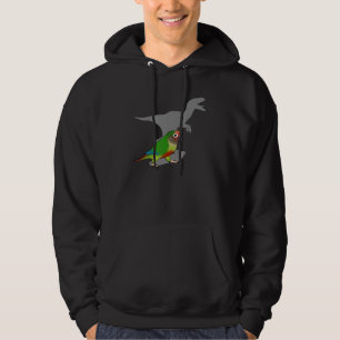 Velociraptor Rose Fronted Conure Shadow Dinosaur P Hoodie