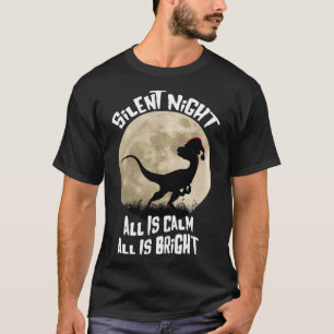 Velociraptor Santa Hat Dinosaur Ugly Christmas Swe T-Shirt