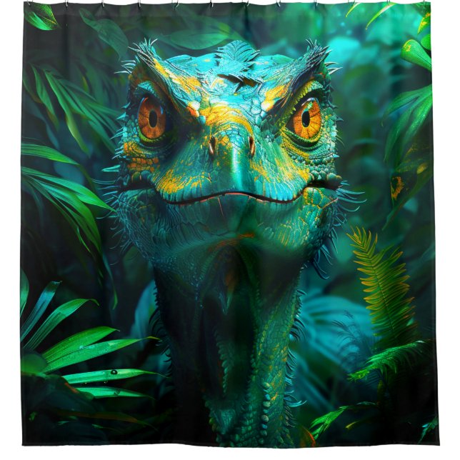 Velociraptor Shower Curtain (Front)