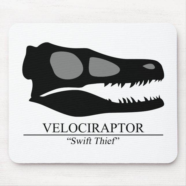 Velociraptor Skull Mouse Mat (Front)