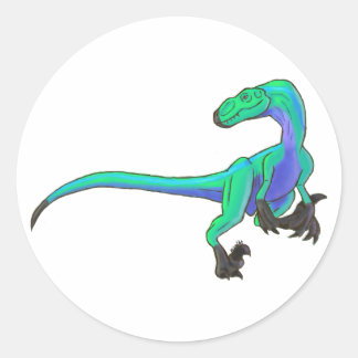 Velociraptor, The High Velocity Predator.Version 3 Classic Round Sticker