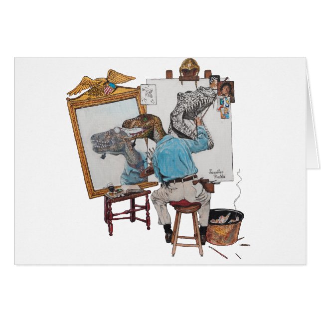 Velociraptor Triple Self Portrait (Front Horizontal)