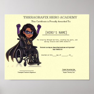 Velocity Wheelchair Barriers Milestone Certificate Poster