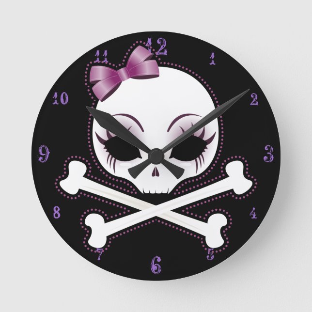 VelusaSkullie Round Clock (Front)