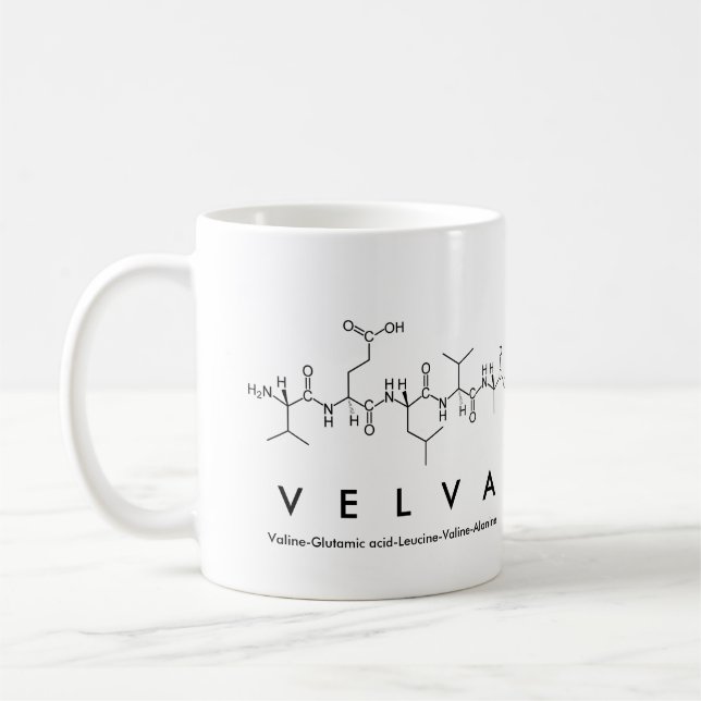Velva peptide name mug (Left)