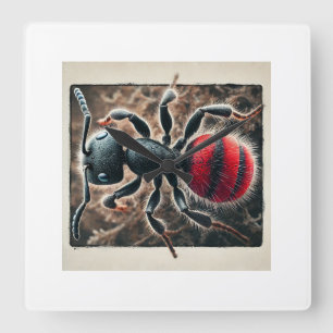 Velvet ant 231024IREF227 - Watercolor Square Wall Clock