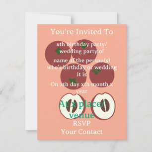 Velvet Apple Invitation Card
