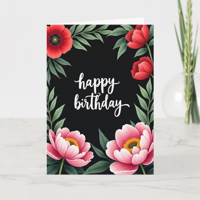 Velvet Black Birthday Card (Front)