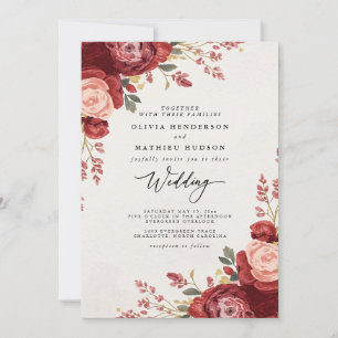 Velvet Bloom Archway Wedding Invitation