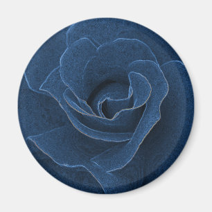 Velvet blue rose magnet