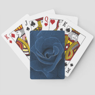 Velvet blue rose playing cards