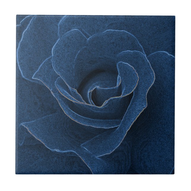 Velvet blue rose tile (Front)