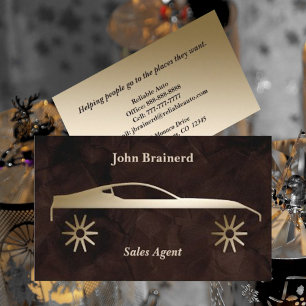 Velvet Chocolate & Gold Auto Business Card