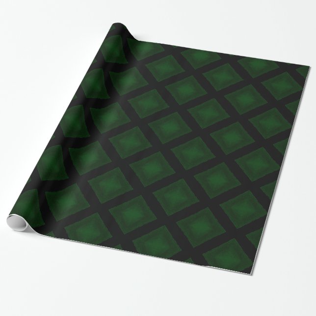 Velvet Diamonds (Green) Wrapping Paper (Unrolled)