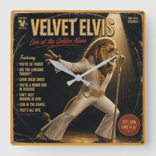 Velvet Elvis: a Parody Square Wall Clock