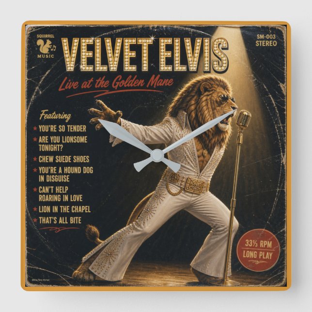 Velvet Elvis Album: a Parody Square Wall Clock (Front)