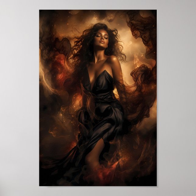 Velvet Ember Midnight Dreamscape Art Poster (Front)