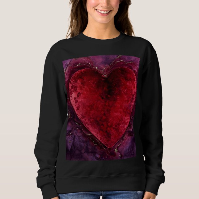 Velvet Emotion – Romantic Love heart  Sweatshirt (Front)