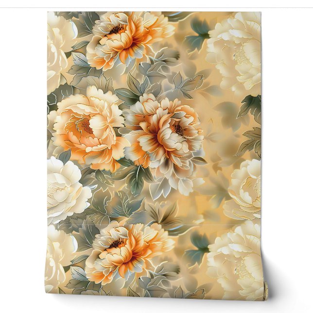 Velvet Fall Whispers Botanical Wallpaper (Unrolling)