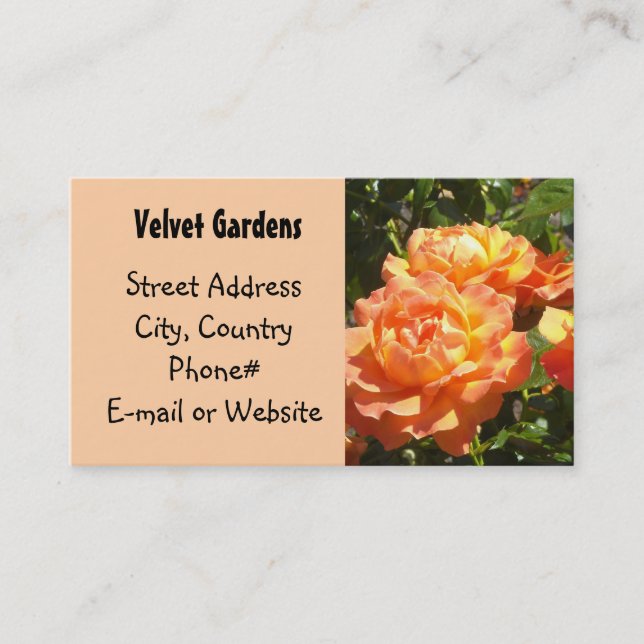Velvet Gardens - Rose Business Card (Front)