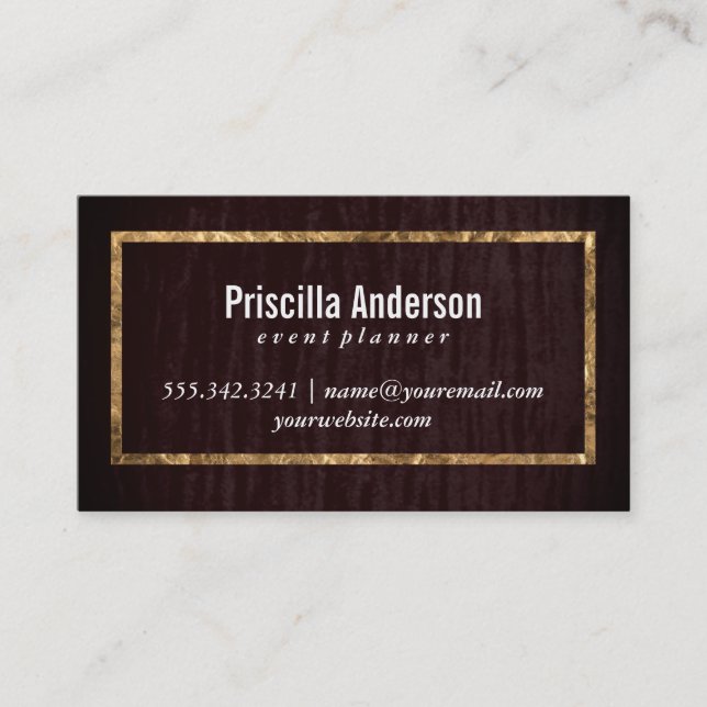 Velvet / Gold Frame Business Card (Front)