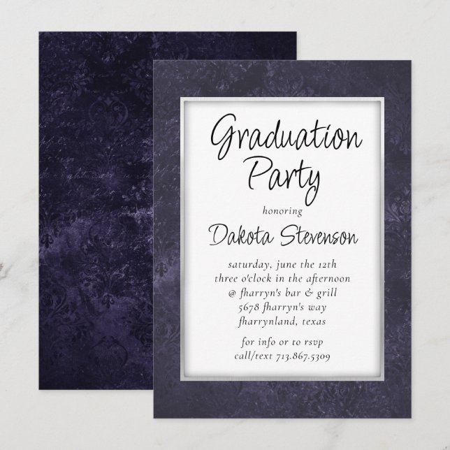 Velvet Grad | Amethyst Purple Watercolor Party Invitation (Front/Back)