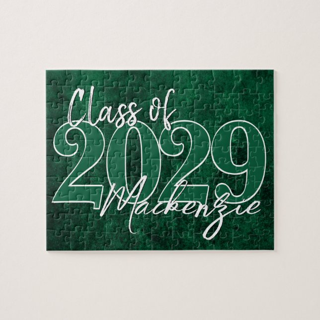 Velvet Grad | Emerald Green Jewel Tone Grunge Jigsaw Puzzle (Horizontal)