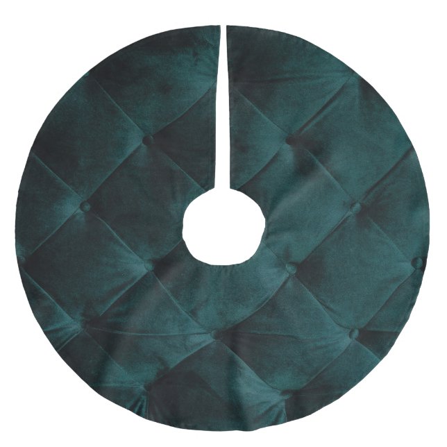 Velvet Green: Malachite Textile Elegance Brushed Polyester Tree Skirt (Front)
