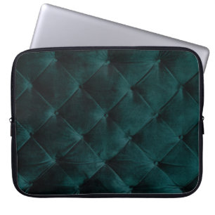 Velvet Green: Malachite Textile Elegance Laptop Sleeve