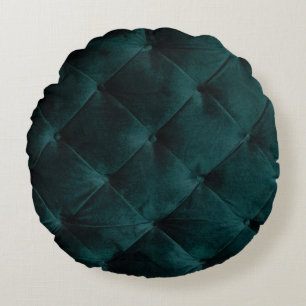 Velvet Green: Malachite Textile Elegance Round Cushion