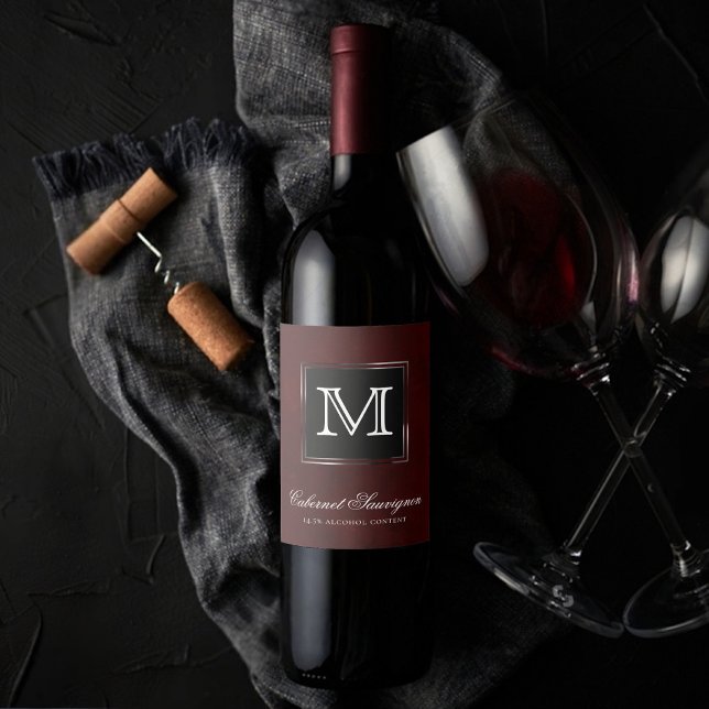 Velvet Henna Grunge | Deep Crimson Red Custom Wine Label (Creator Uploaded)