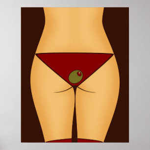 Velvet Martini Bikini Poster