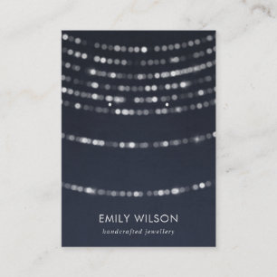 VELVET NAVY STRING LIGHTS STUD EARRING DISPLAY BUSINESS CARD