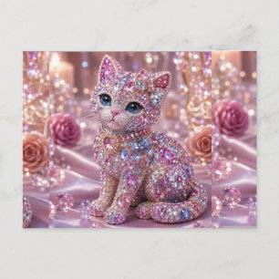 Velvet Night Cat Aesthetic Print Holiday Postcard