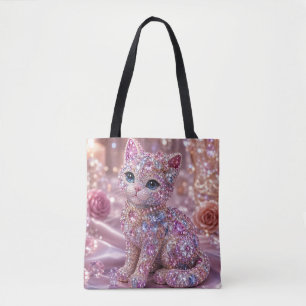 Velvet Night Cat Aesthetic Print Tote Bag